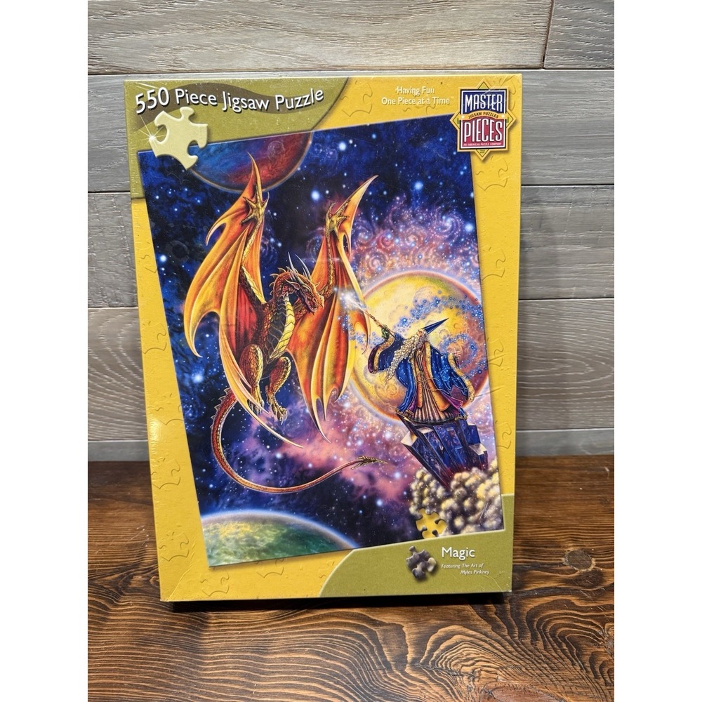 Magic Myles Pinkney Jigsaw Puzzle 550 Pc MasterPieces Wizard & Dragon‎ Fantasy